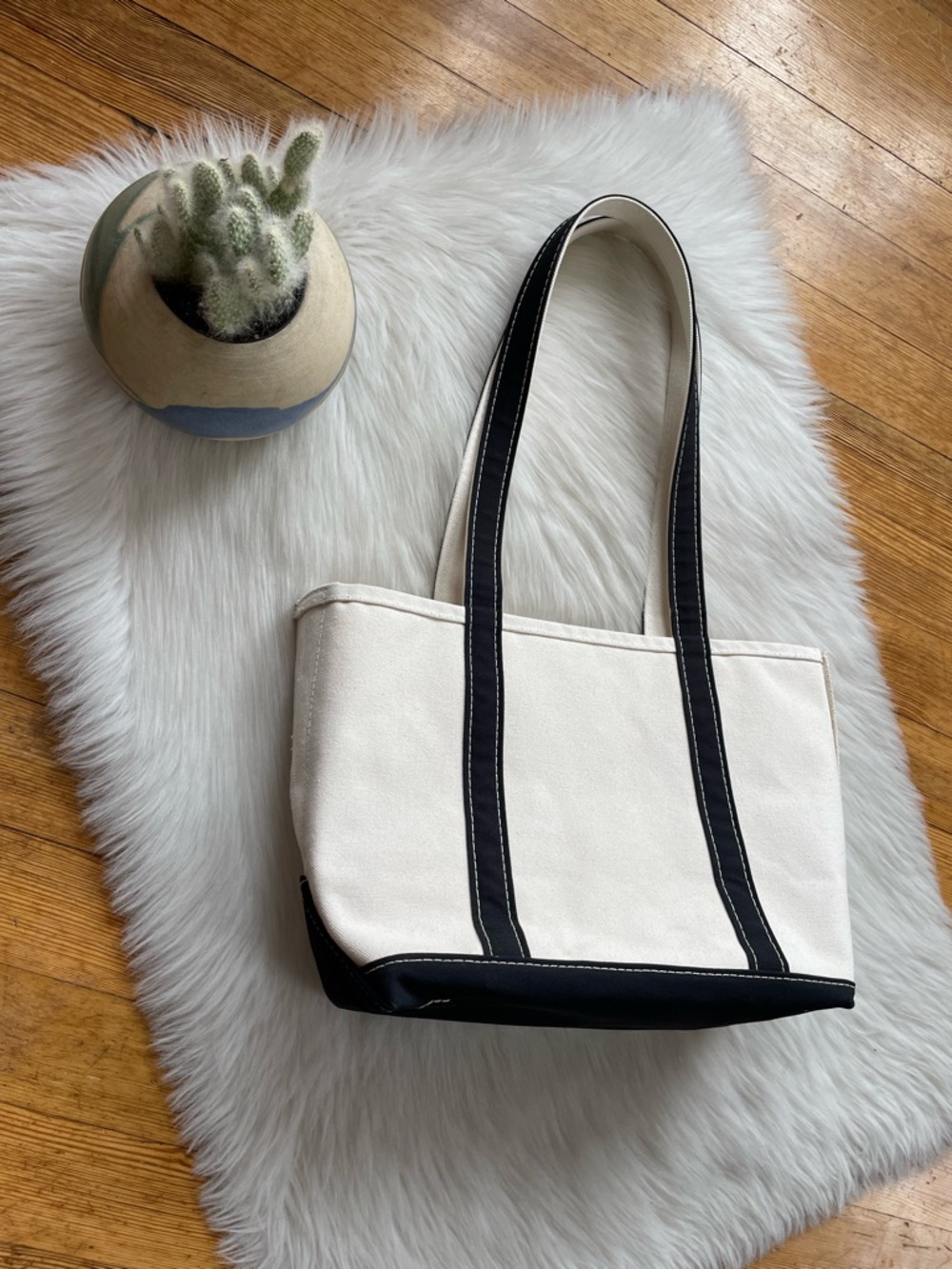 LIKE NEW L.L. Bean vintage USA made long handle boat and tote bag - Picture 5 of 12